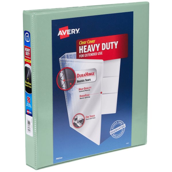 Heavy-Duty View 1" Binder, Sage Green Binder